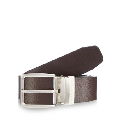 Jeff Banks Black and dark brown reversible leather belt